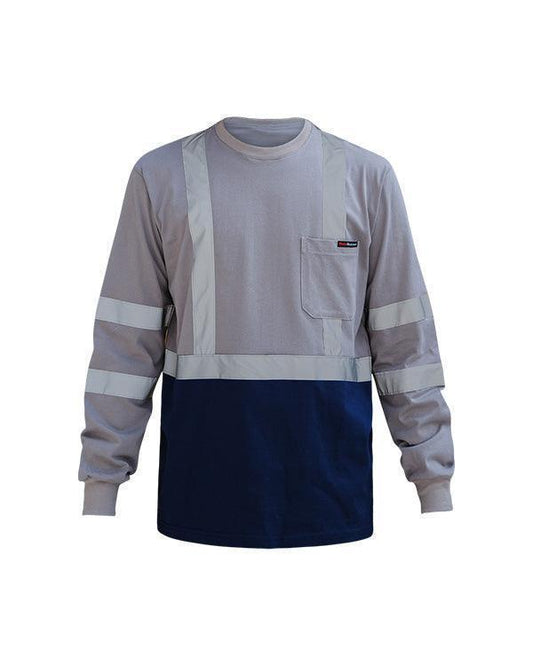 T-Shirt Safety Gray Navy: Kaos Kerja Stylish & Aman untuk Aktivitas Outdoor