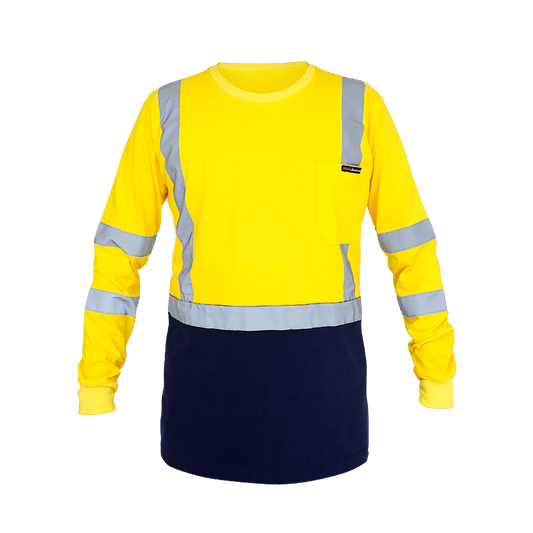T-Shirt Safety Yellow Navy: Kaos Kerja High-Vis Nyaman untuk Lingkungan Risiko Tinggi