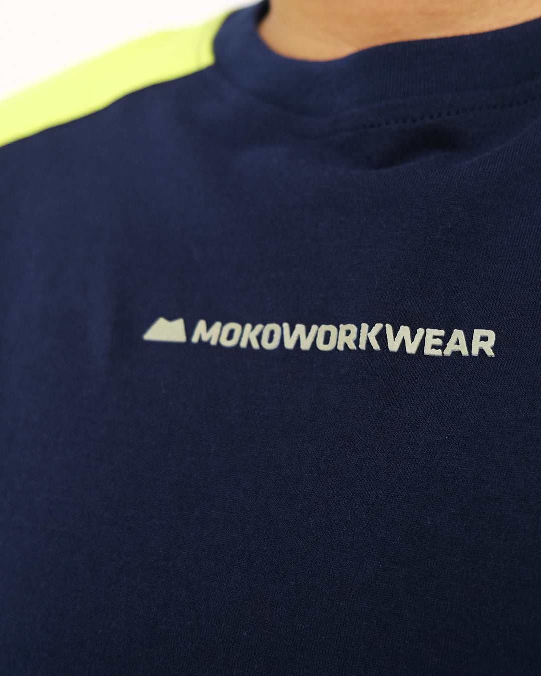 T-Shirt Electric Navy Lime T-Shirt Mokoworkwear