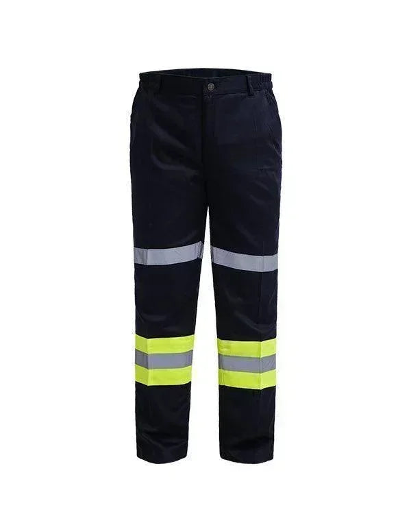 Safety Pants Navy Lime - Mokoworkwear