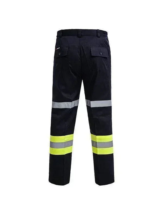 Safety Pants Navy Lime - Mokoworkwear