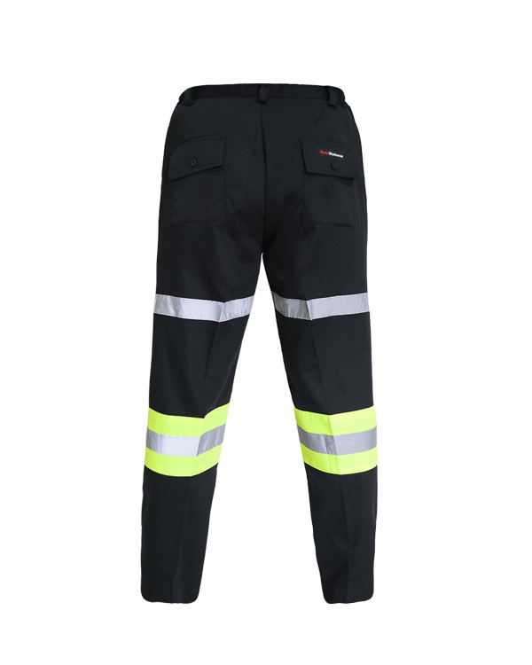 Safety Pants Black Lime - Mokoworkwear