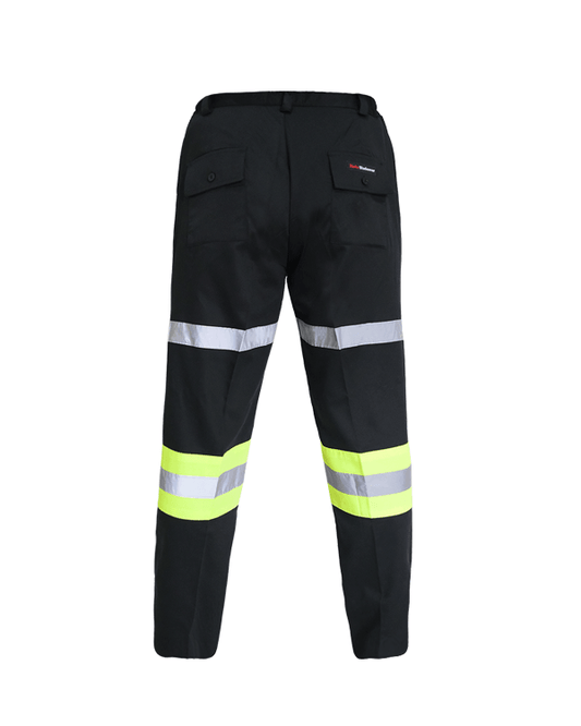 Safety Pants Black Lime - Mokoworkwear