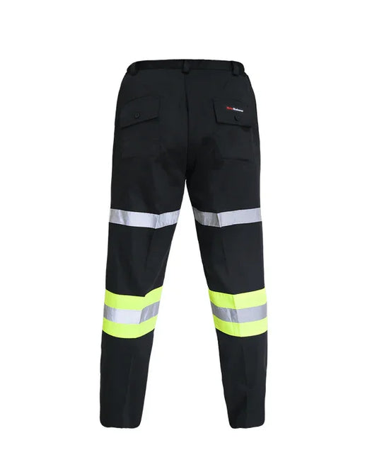 Safety Pants Black Lime - Mokoworkwear