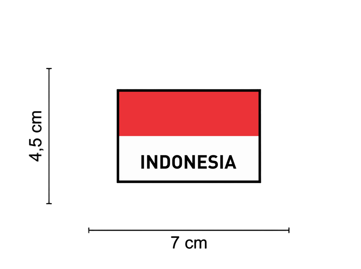 Indonesian Flag Patch Typography