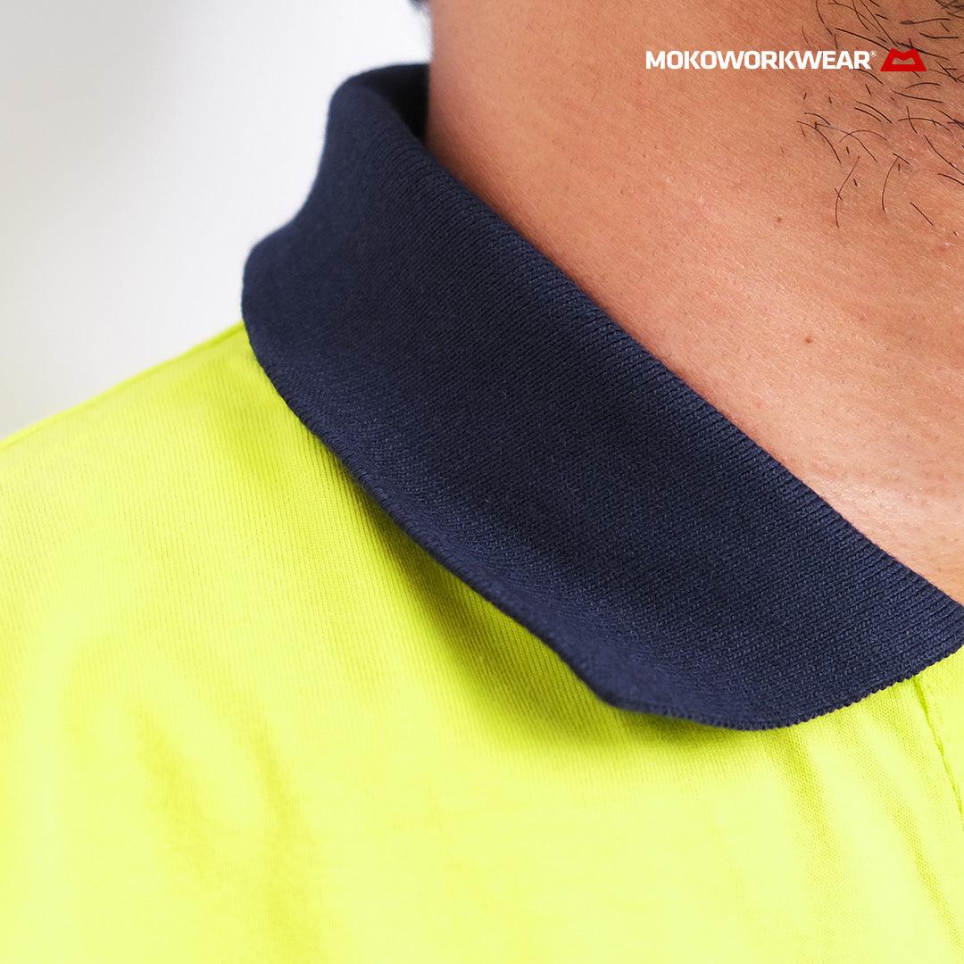T-Shirt Electric Lime Navy - Mokoworkwear