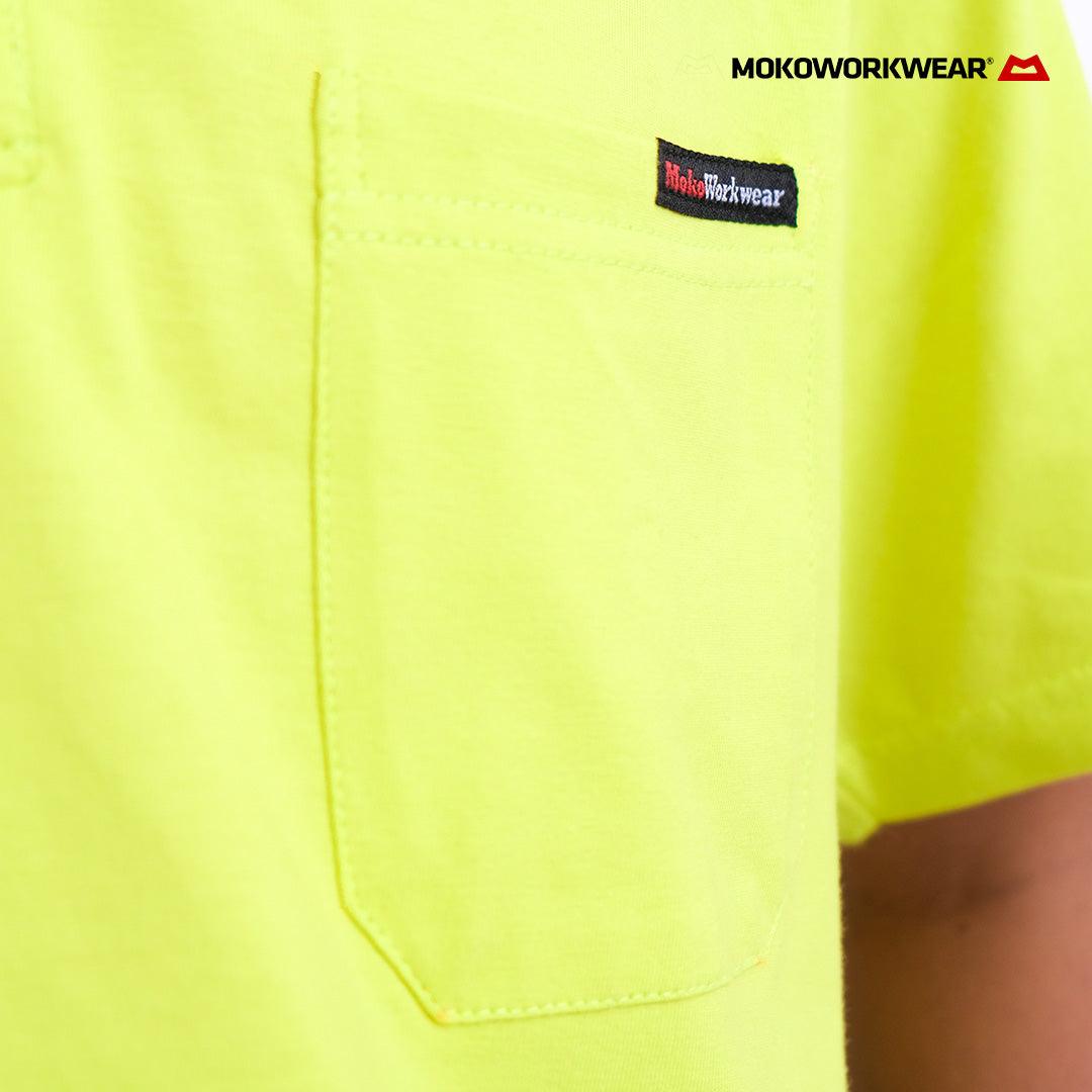 T-Shirt Electric Lime Navy - Mokoworkwear