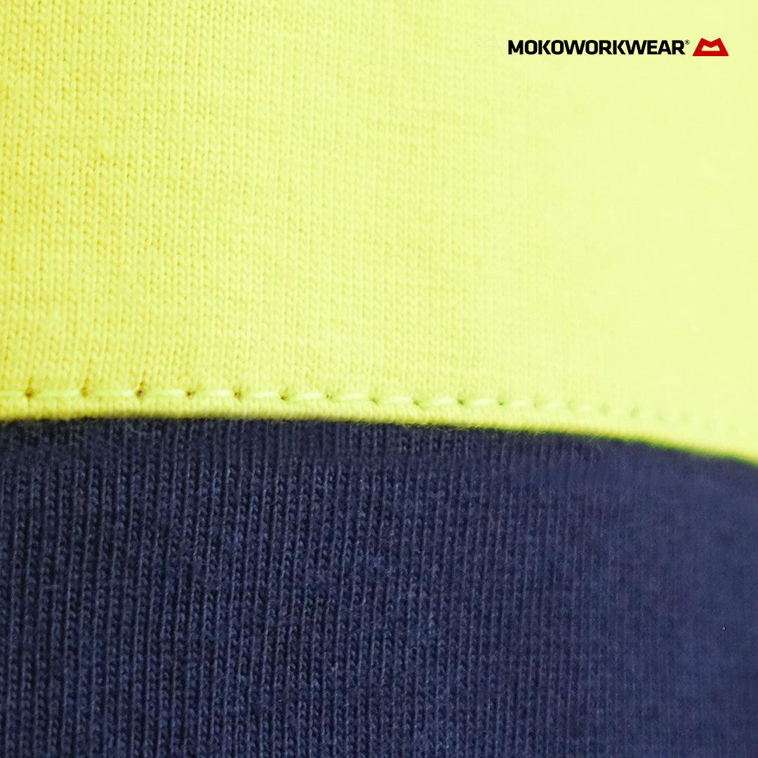 T-Shirt Electric Lime Navy - Mokoworkwear
