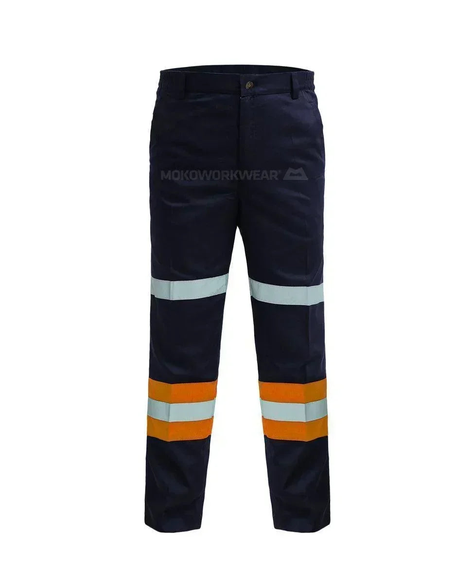 Safety Pants Navy Orange - Mokoworkwear
