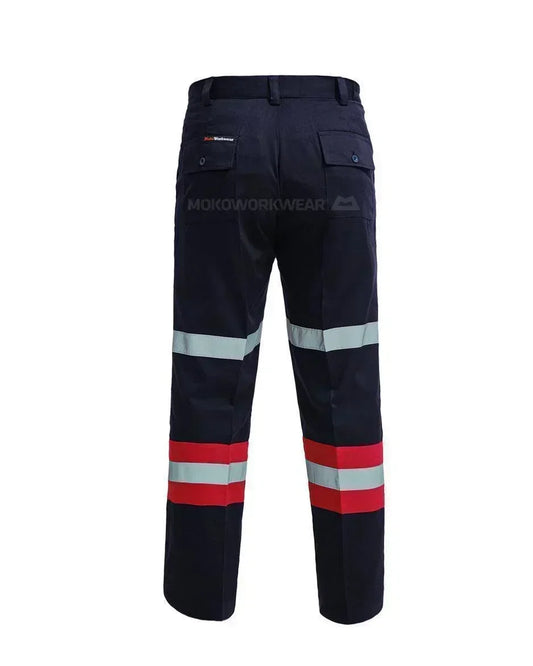 Safety Pants Navy Red - Mokoworkwear