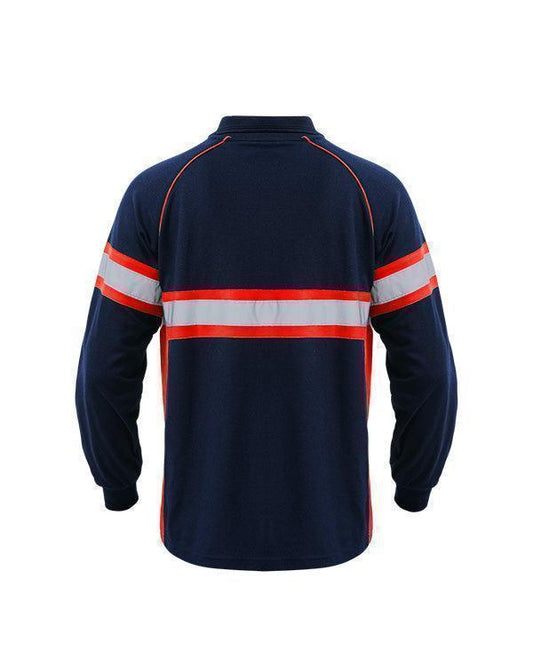 Polo Shirt Safety Navy List Red - Mokoworkwear