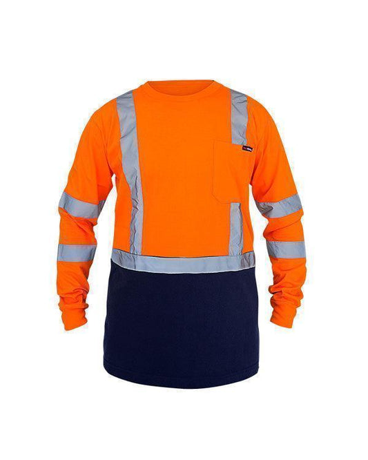 T-Shirt Orange Navy - Mokoworkwear