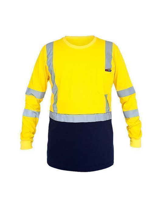 T-Shirt Yellow Navy - Mokoworkwear