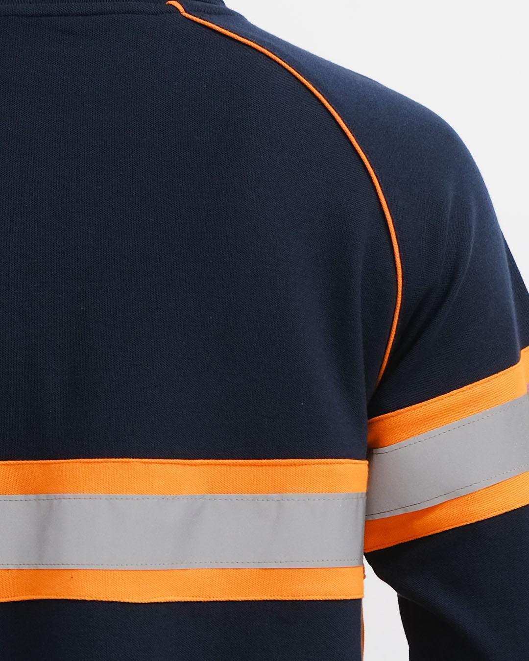 Polo Shirt Safety Navy List Orange - Mokoworkwear