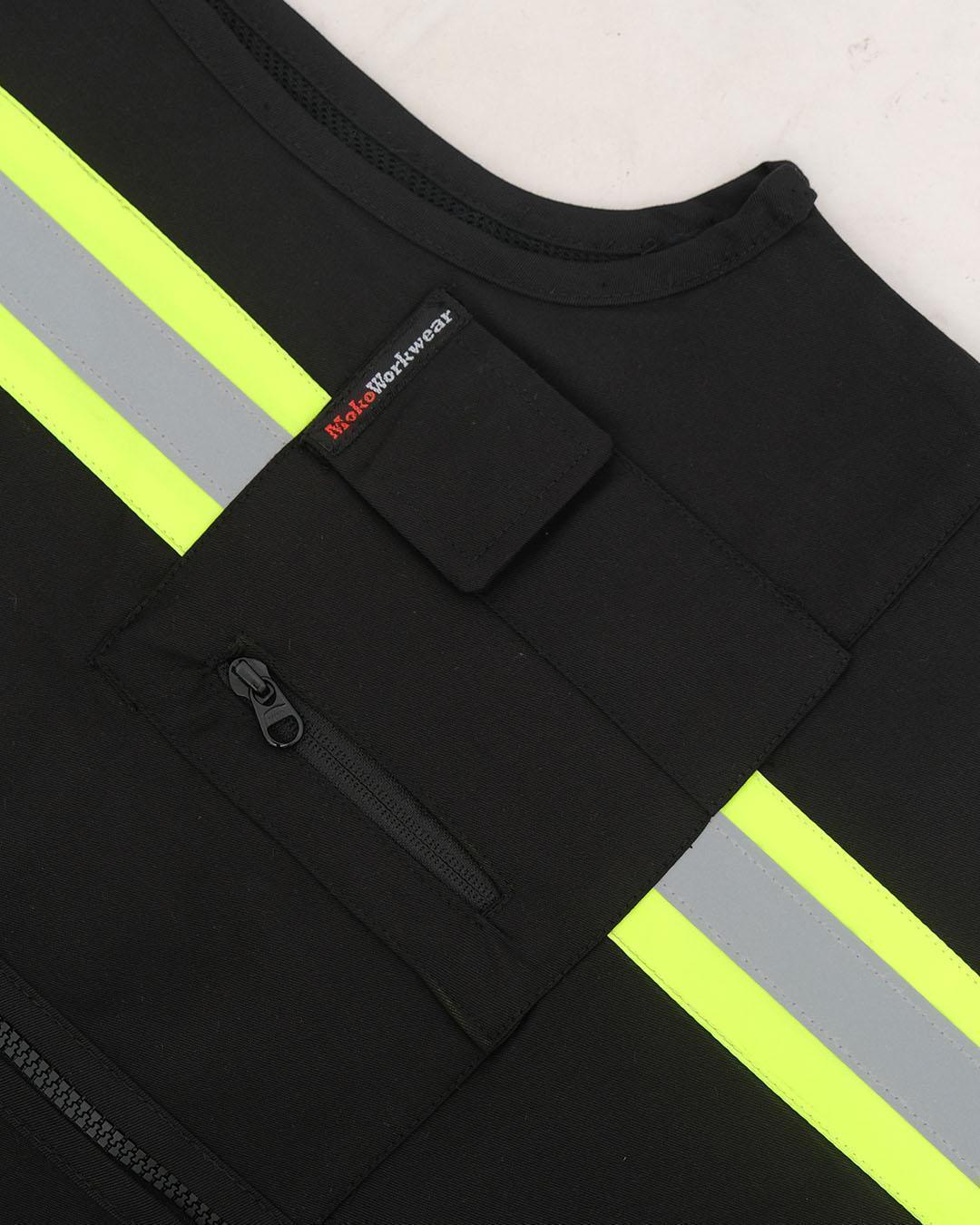Vest Black List Lime - Mokoworkwear