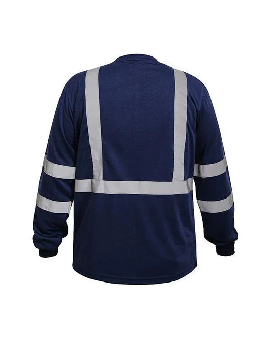 T-Shirt Safety Full Navy - Mokoworkwear