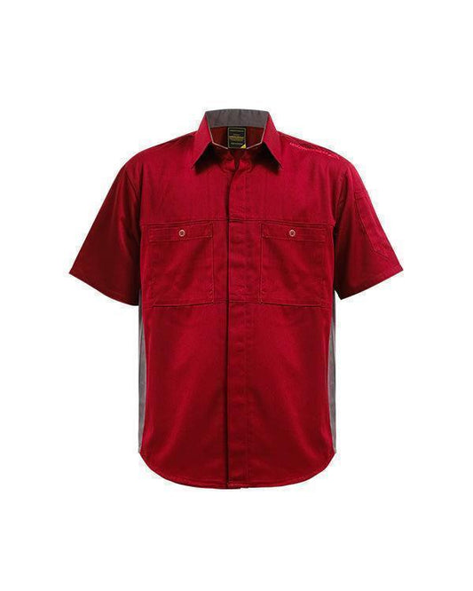 Shirt Maroon Charcoal - Mokoworkwear