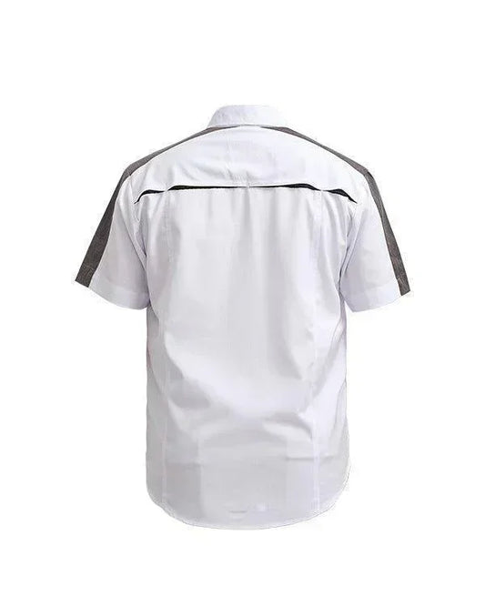 Shirt White Gray - Mokoworkwear