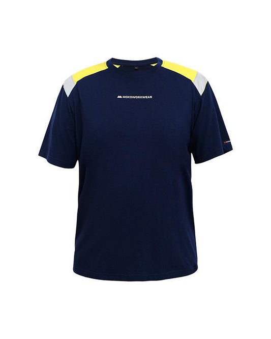 T-Shirt Electric Navy Lime - Mokoworkwear
