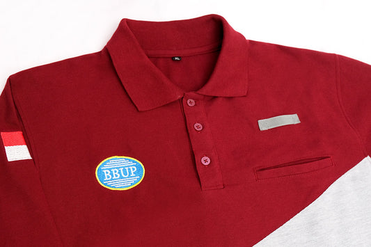 Baju Polo Custom Maroon PT Bangun Bina Utama Papua