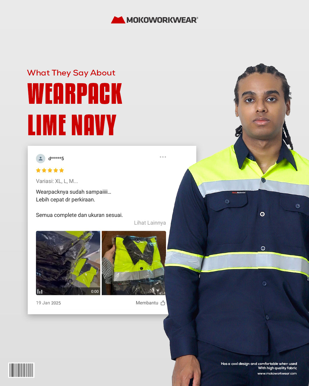 Pengalaman Klien Membeli Wearpack Lime Navy