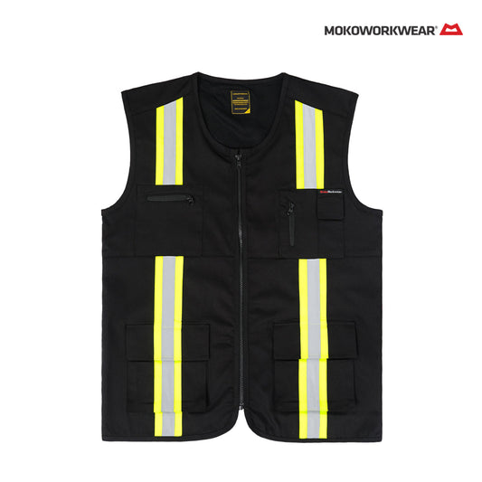 Vest Safety Black by Mokoworkwear - Mokoworkwear