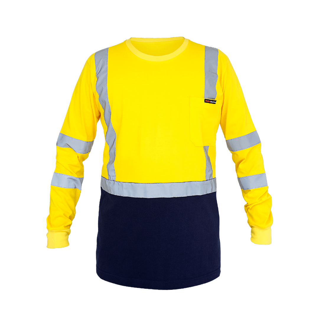 T-Shirt Safety Yellow Navy: Kaos Kerja High-Vis Nyaman untuk Lingkungan Risiko Tinggi