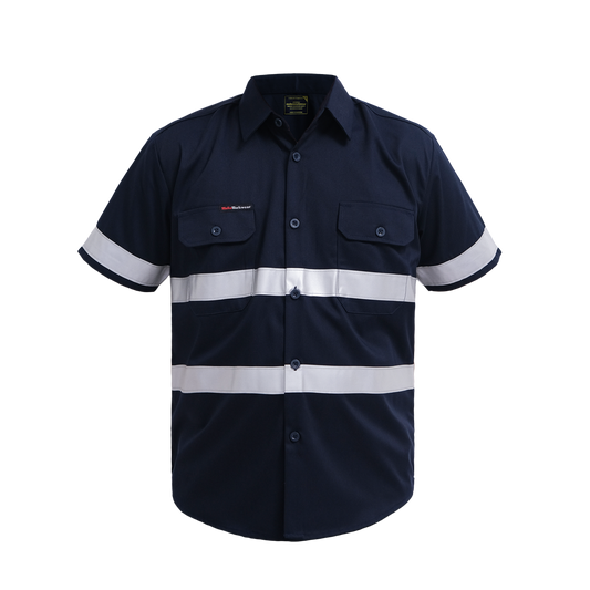 Wearpack Safety Navy (Short Sleeve) – Kombinasi Keselamatan dan Kenyamanan Maksimal