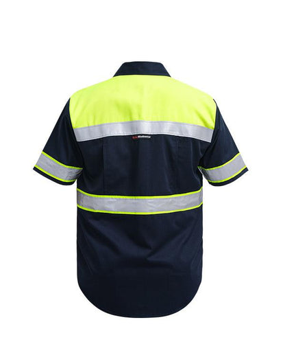 Wearpack Safety Lime Navy Lengan Pendek Wearpack Mokoworkwear