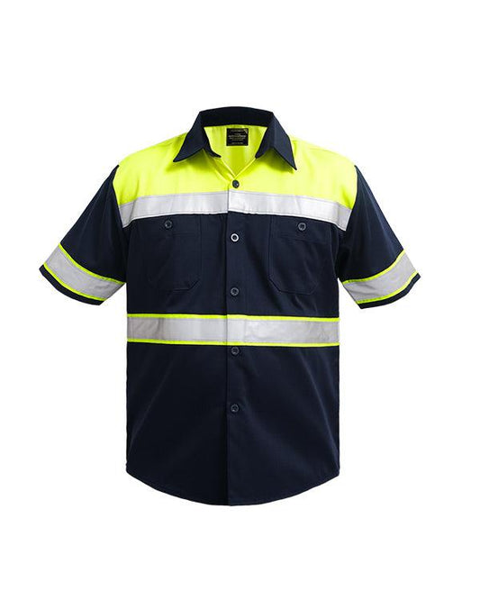 Safety Wearpack Lime Navy Short Sleeve