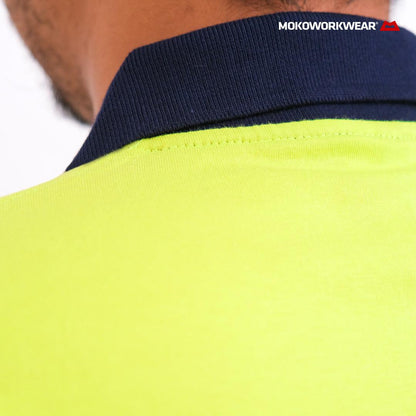 T-Shirt Electric Lime Navy T-Shirt Mokoworkwear