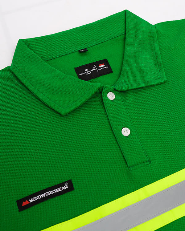 Polo Shirt Safety Hijau