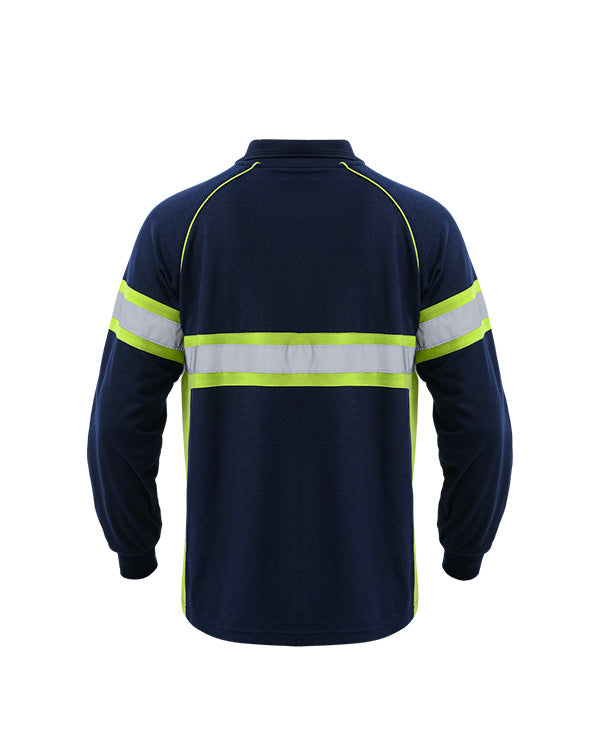 Polo Shirt Safety Navy List Lime