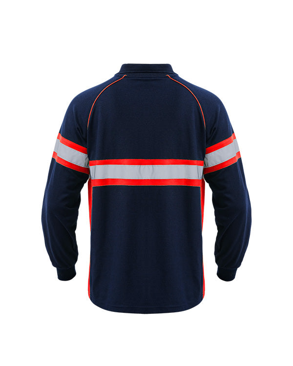 Polo Shirt Safety Navy List Red