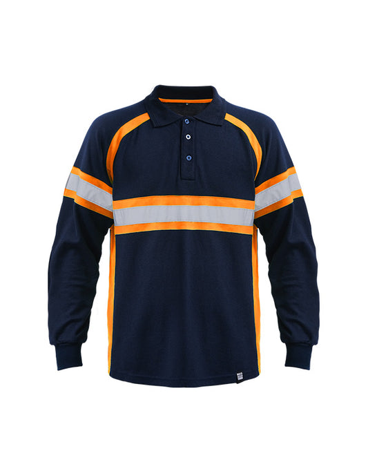 Polo Shirt Safety Navy List Orange