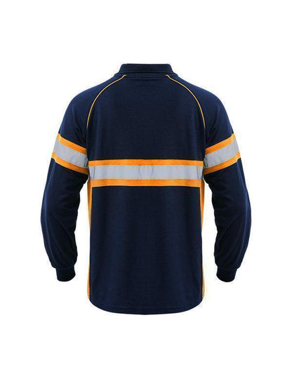 Polo Shirt Safety Navy List Orange Mokoworkwear