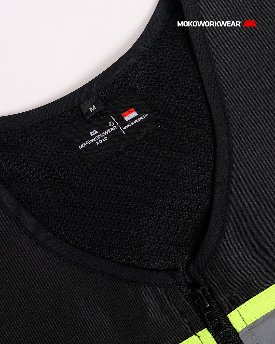 Rompi Safety Waterproof Hitam Lime