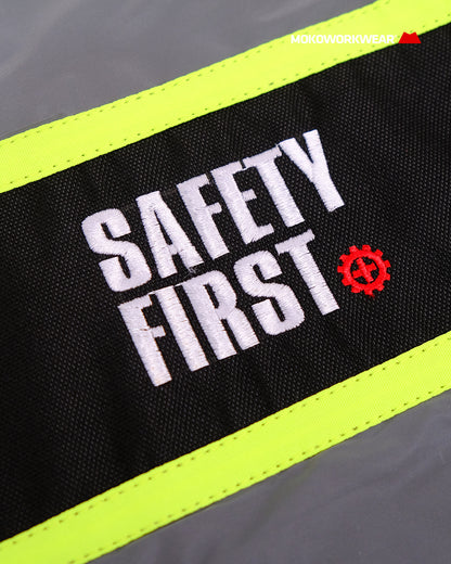 Rompi Safety Waterproof Hitam Lime