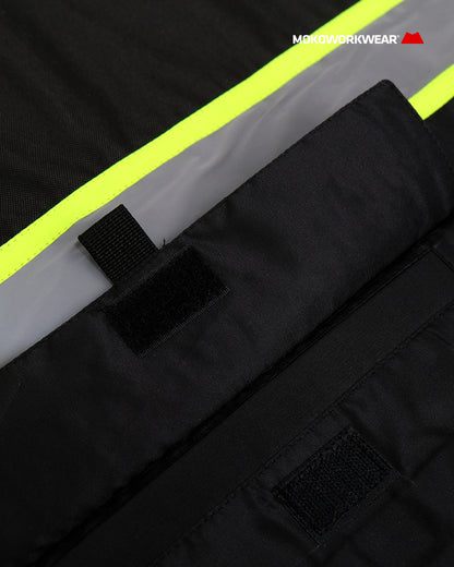 Rompi Safety Waterproof Hitam Lime