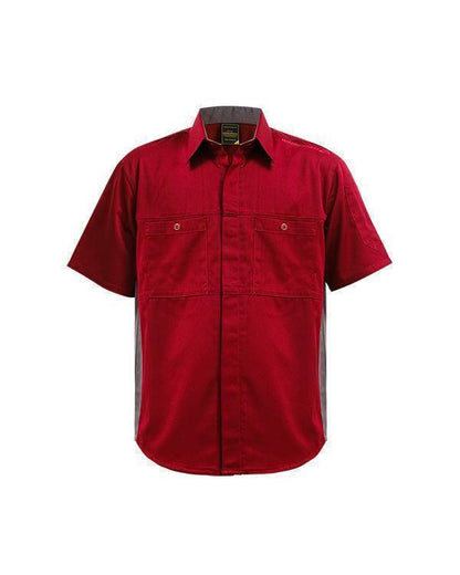 Shirt Maroon Charcoal - Mokoworkwear
