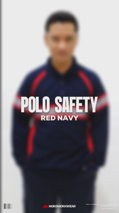 Polo Shirt Safety Navy List Red