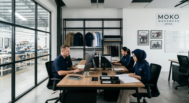 penampakan ruang kerja Mokoworkwear