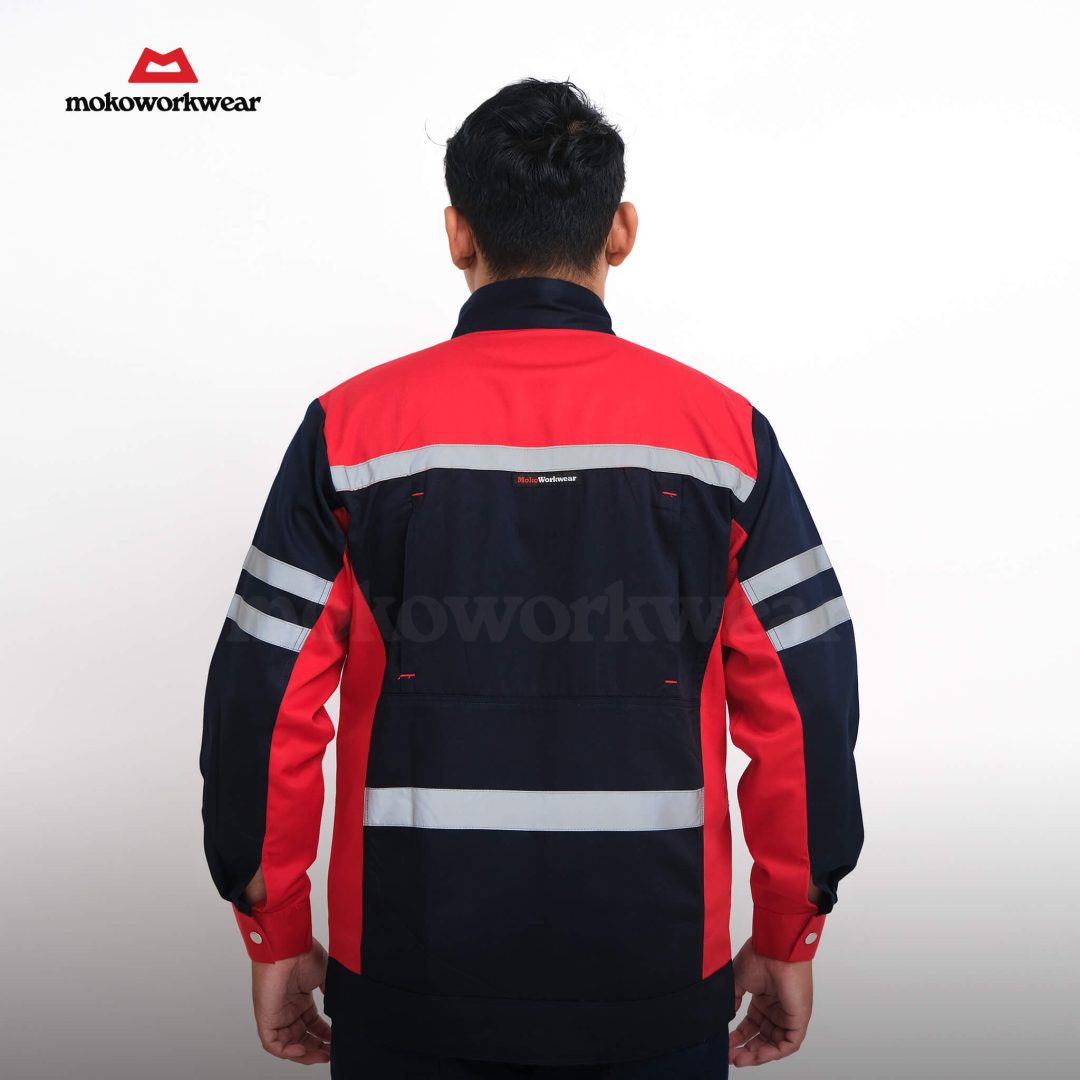 Jacket Safety Red Navy