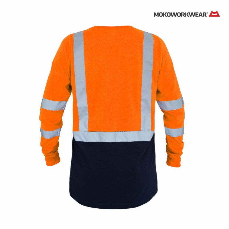 T-Shirt Safety Orange Navy
